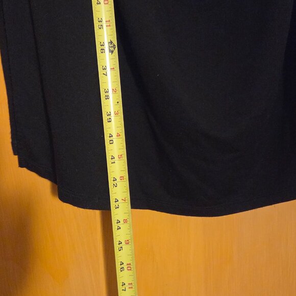 Susan Graver Weekend Black Open Duster Midi Cardigan Pockets Plus 3X Liquid Knit - Picture 10 of 10